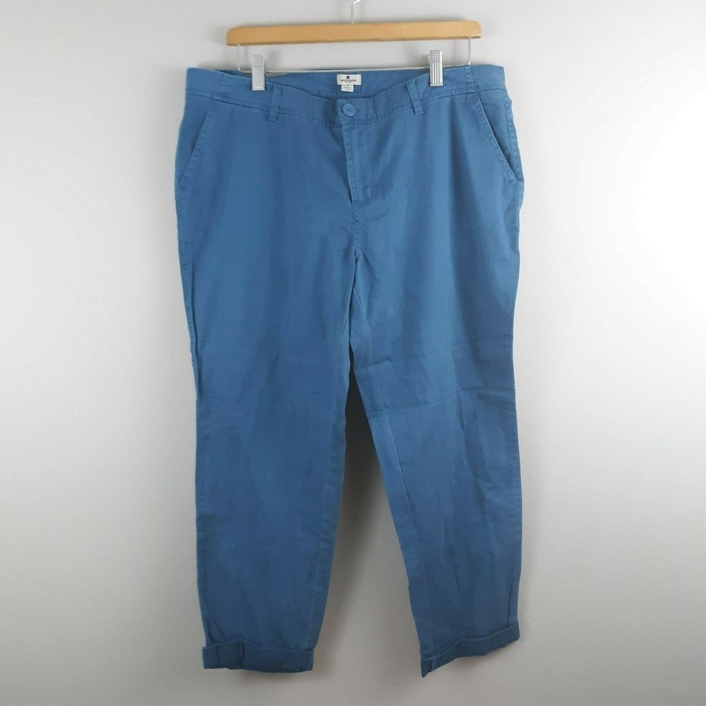 Woolrich Capri Pants Womens 12 Pants Blue‎ Pockets Ankle Pants Classic Coastal